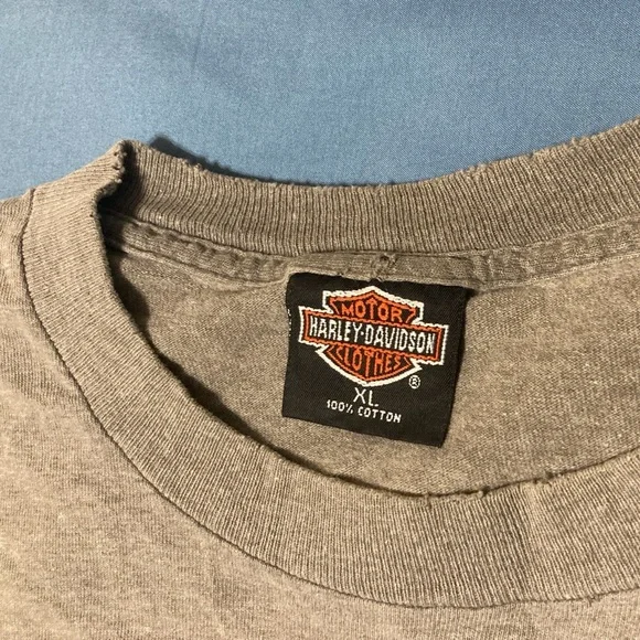Vintage Harley Davidson Motorcycle T-shirt Mens X-Large Gray Heritage Lisle IL - Picture 5 of 16